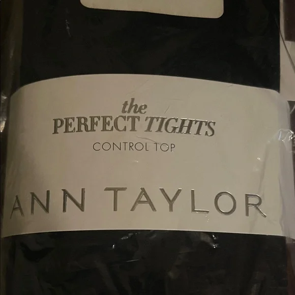 Ann Taylor Black Control Top Perfect Tights, NWT, Size Large - Picture 2 of 5
